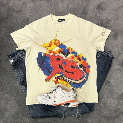 Cream Multi Color Logo T-Shirt