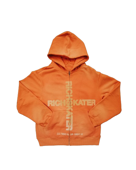 Orange Acid Wash RS Cross Hoodie